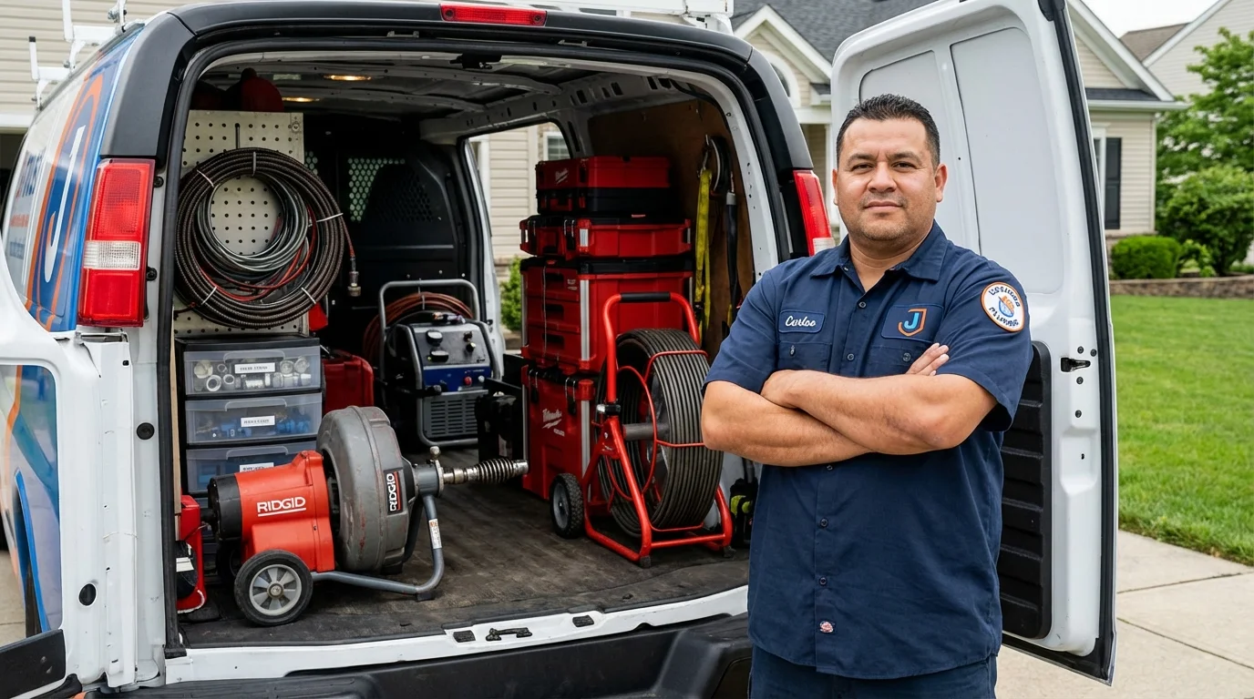 Professional drain cleaning equipment and Johns Plumbing LLC plumber in Park Hills
