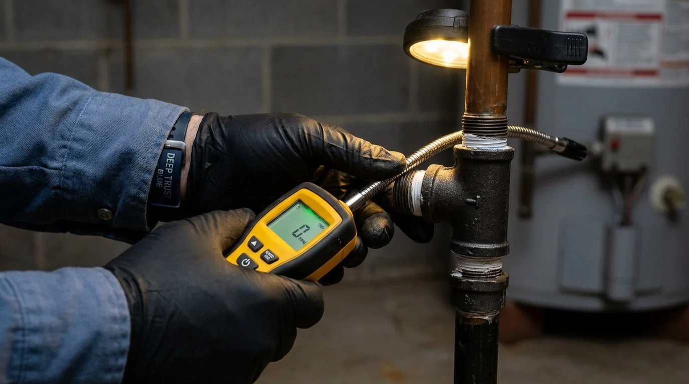 Gas leak detection with electronic sniffer by Johns Plumbing LLC in Park Hills