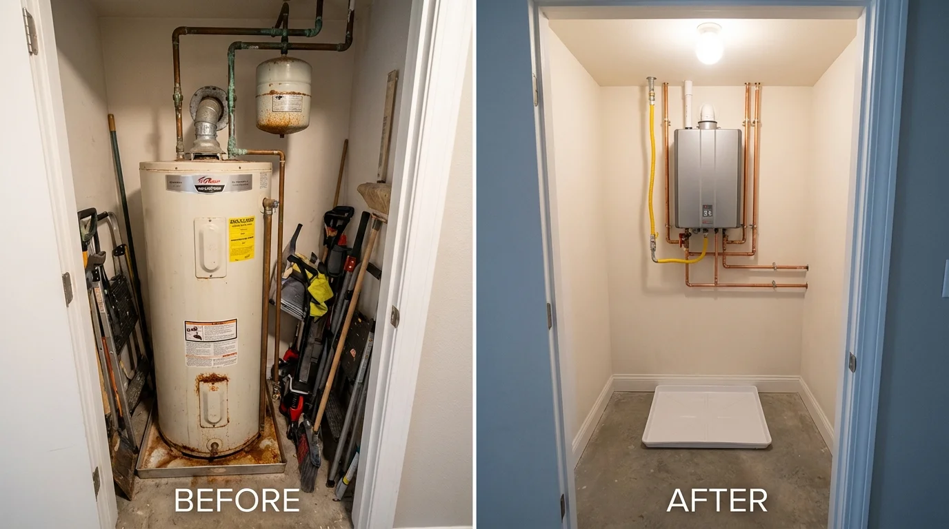 Tank water heater versus wall-mounted tankless unit comparison for Park Hills, MO homeowners