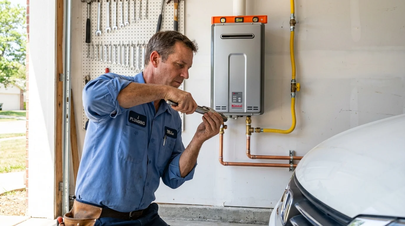 Tankless water heater installation by a Johns Plumbing LLC plumber in Park Hills